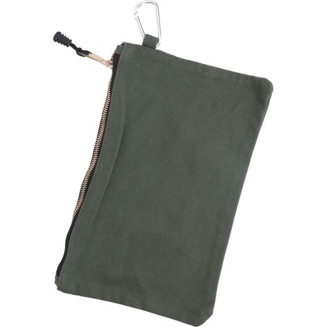 Wasserdichte Werkzeugtasche aus Canvas mit Reißverschluss, tragbare Tasche mit Karabinerhaken, olivgrün, vielseitige Aufbewahrungsmöglichkeit (1/5)