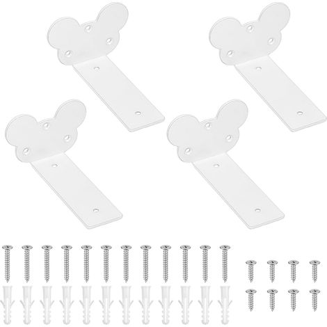 Supporto mensola staffe supporto set 4 pezzi 125 mm Bianco (1/5)