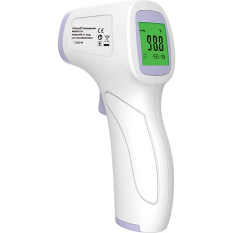 Infrarot Fieberthermometer mit LCD Display Thermometer Temperatur kontaktlos messen LCD-Bildschirm mit vierfarbiger Hintergrundbeleuchtung Fieberwarnung