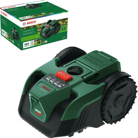 Bosch Mähroboter VISIMOW 18V – für Rasenflächen bis 100 m² – 3-schneidige Messerscheibe 16 cm – stufenlos einstellbare Schnitthöhe 20-60 mm