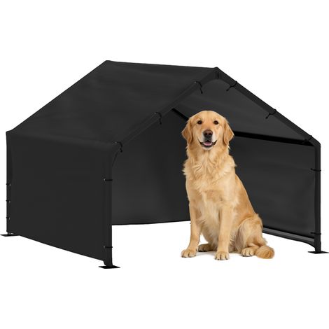 Niche d'extérieur en tissu Oxford pour chiens de petite, moyenne et grande taille. 125 x 110 x 93 cm. Noire.