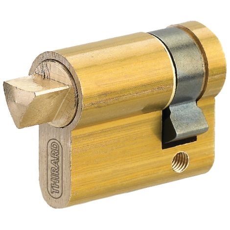 Externer Dreiecks-Halbzylinder THIRARD - Vermessingt - Außengewinde - 30x10 mm - 053019