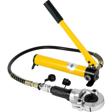 Pince à sertir hydraulique pour tube en cuivre et tube composite, Avec contour en V et contour TH, pince de sertissage rotative à 360°, force de pression 6T, avec 9 matrices (1/5)
