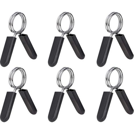 Lot de 6 Colliers à Ressort pour Haltères 25mm Barre Poids Standard Musculation Entraînement (1/4)
