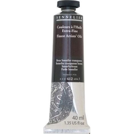Couleurs à l'huile - Sennelier - Transparent Marron - 40ml - Pigments naturels - Finition satinée