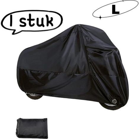 housse de moto - Protection intégrale contre la pluie et le soleil, toutes saisons - Convient à la plupart des motos et scooters - Taille L (220 x 95 x 110 cm) - Zwart (1/5)