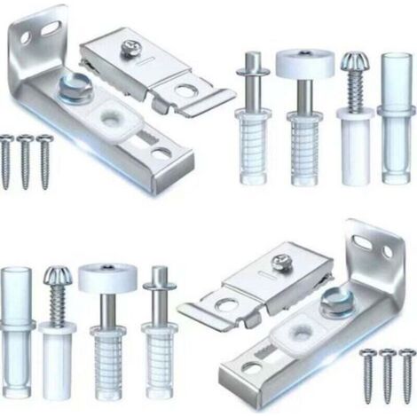 Folding Door Hardware Repair Kit - 2 Replacement Parts for Folding Sliding Closet Doors Including Top and Bottom Bracket, 3/8" Pivot, Gu Wheel (1/5)
