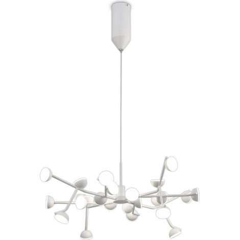 Inspired Mantra - Adn - Lámpara colgante de techo con 24 luces, redonda de 65,8 cm, LED de 72 W, 3000 K, 3960 lm, color blanco (1/5)