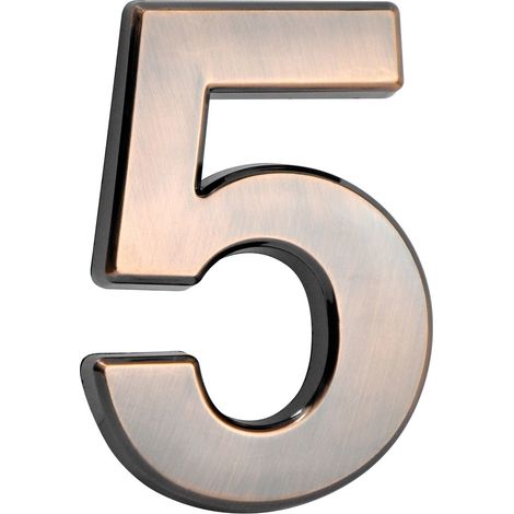 Nummer MagicHome "5" Hausnummer, mit Klebeband, Bronze, beschreibend, 70x100 mm, ABS