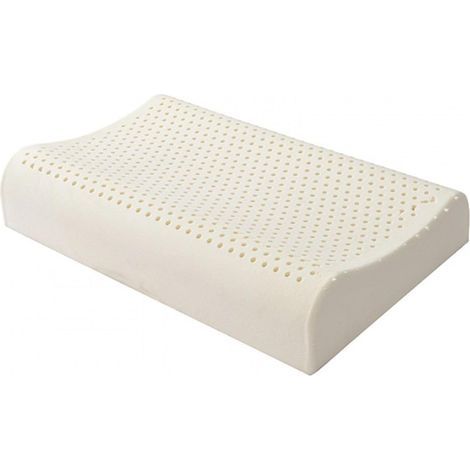 Oreiller en Latex 100% Naturel, Oreiller à émulsion à mémoire de Forme, Oreiller Contour du Cou Cervical pour Dormir sur Le côté, Dormir sur Le Dos et Le Ventre,Flat Type,60x40x10/12cm (1/5)