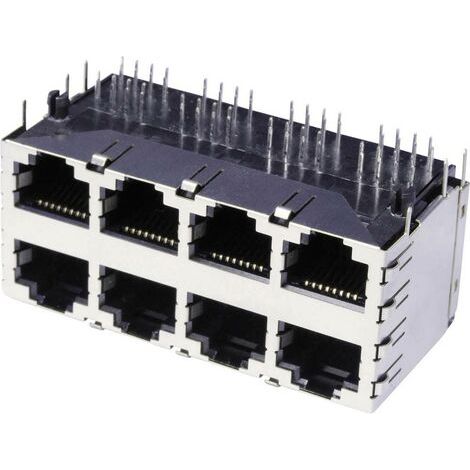 Multiport à 2 étages 8x RJ45 econ connect 3022S4 RJ45 embase femelle horizontale Pôle: 8 métal 1 pc(s) (1/3)