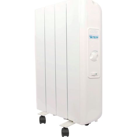 Radiateur électrique à inertie fluide 660W FARHO Eco R Ultra 04 Eléments Analogique Roues incluses Basse Consommation Garantie 20 ans (1/4)