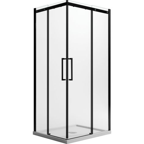 Box doccia Idralite vetro 8 MM h 200 mod. Prime Corner 80x80 CM Black (1/3)