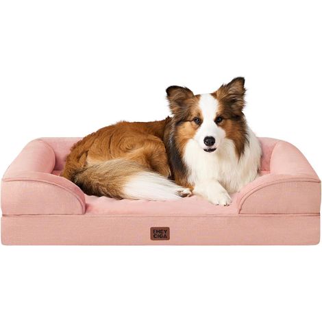 Hundebett Orthopädisches Memory Foam L 104 x B 69 x H 17 cm Rosa (1/5)