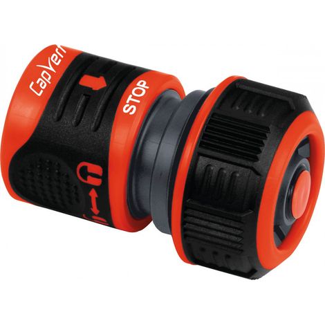 Raccordo rapido per irrigazione con stop acqua, bimateriale da 15mm - Capvert