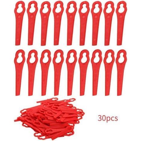 Red Plastic Replacement Blades for Lawn Mowers – Pack of 30 Pieces Compatible with Models FRT18A, FRT18A1, 46155, FRT20A1 (1/5)