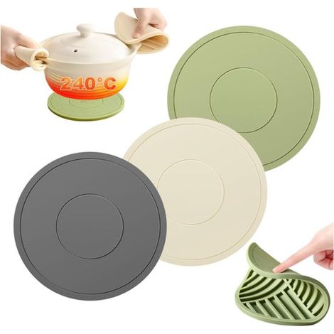 3 Silikon Untersetzer Induktionsschutz Topfschoner 16 cm Durchmesser rutschfest (1/5)