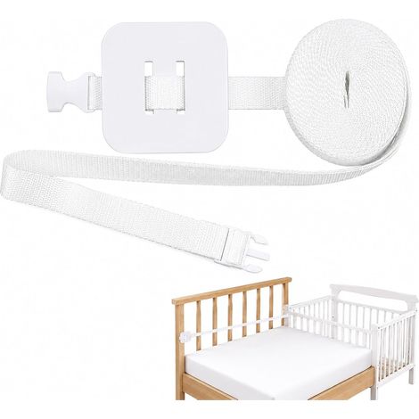 Sangle de fixation de lit d'appoint de 8 m pour lit bébé, sangle universelle, lit d'appoint, fixation réglable, accessoire de lit bébé pour lits à sommier tapissier, fixation au lit (1/5)