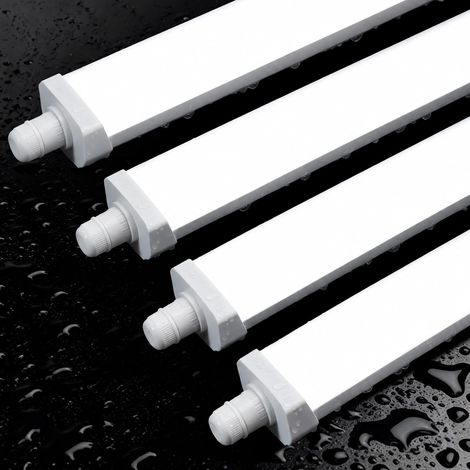 Neon LED 120 cm Garage, IP65 6600lm 4000K  LED Strip 120 cm 6600lm IP65 4000K RA80 Pack of 4 36W Class B with connection up to 8 lights. (1/5)