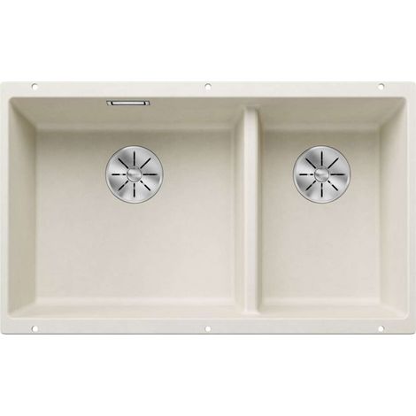 Blanco Subline 430/270 - Silgranitspüle, 76x46 cm, Spülbecken links, InFino, soft weiß 527167 (1/2)