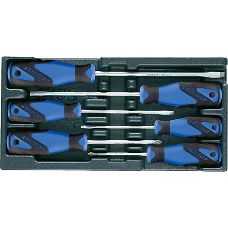 Jeu de tournevis GEDORE 6 pieces en module plast. ABS Schlitz/Pozidriv (1/3)