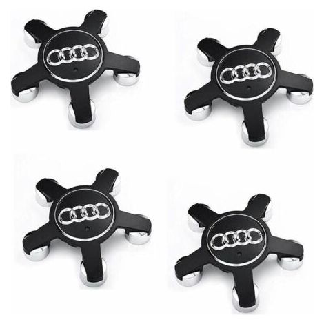 FENOPLASTICAJeu De 4 Caches-Moyeux 4f0601165 N Roue Emblème, Pour Enjoliveurs De 135 Mm Pour Audi (Noir).. (1/4)