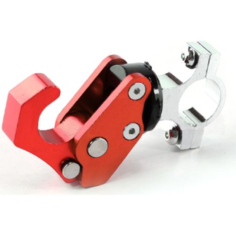 Robuster, klappbarer Haken aus Aluminiumlegierung, geeignet für schwere Lasten, für Motorrad, Roller, Fahrrad, rot (1/4)