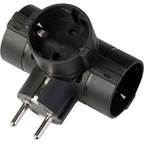 ADATTATORE 3 PRESE 16A 2P+T NERO (1/3)