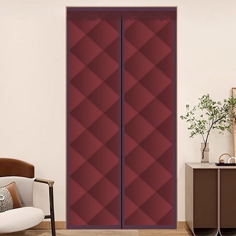 Rideau de porte d'hiver en coton épais et chaud, sans perforation, isolation phonique, rideau de séparation coupe-vent et isolant thermique, rideau suspendu (1/5)