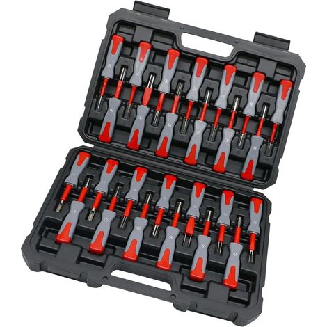 Lot complet de 26 outils de déverrouillage de bornes automobiles pour réparation de faisceau de câblage et démontage de broches de câblage de voiture (1/4)
