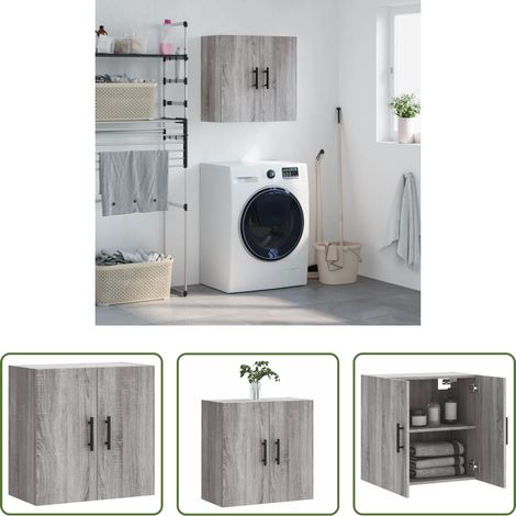 vidaXL Wandmontage - Wandschrank Grau Sonoma 60x31x60 cm Holzwerkstoff (1/5)