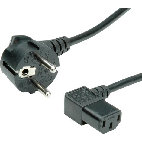 Value 19.99.1118 Strom Verbindungskabel  Schwarz 1.80 m