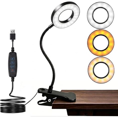LED Desk Lamp Clamp with 3 Lighting Modes 10 Levels of Brightness (1/5)