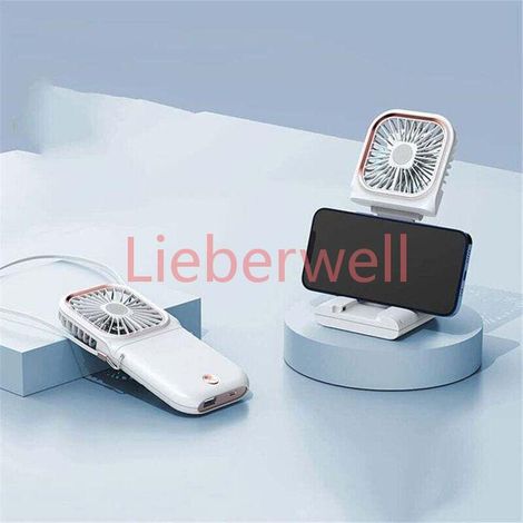 Ventilateur personnel, ventilateur de bureau USB pliable, mini ventilateur de cou portable, blanc