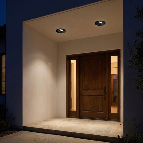 LedsC4 Dako - LED-Einbaustrahler LED 20W und 1821lm mit Warmweiß 3000K. Durchmesser 20cm. Gehäuse aus Aluminium. Außenbereich IP66. Farbe Schwarz