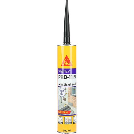 Sika – Mastic de fixation polyuréthane noir 300ml – Haute adhérence et élasticité permanente – Pour collages souples et calfeutrement – 659664