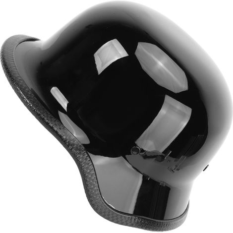 Casque moto demi-jet unisexe pour homme, femme et enfant, coque sportive crâne avec bandes réfléchissantes, noir brillant, taille XXL (1/5)