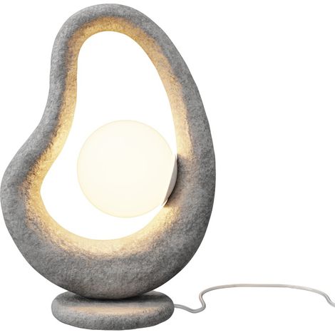 Maytoni Opus Lampada da tavolo moderna a globo grigia 1xG9 paralume bianco (1/5)