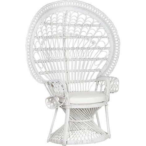Peacock Chair EMMANUELLE Rattan White