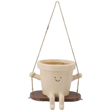 Pot de jardinière à visage pivotant en résine, jolie plante décorative suspendue, fleur pour décoration de jardin intérieur et extérieur (1/5)
