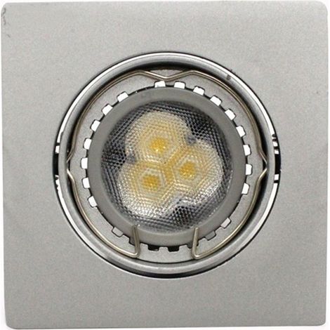 Spot LED encastré GU10 6W carré inclinable en acier