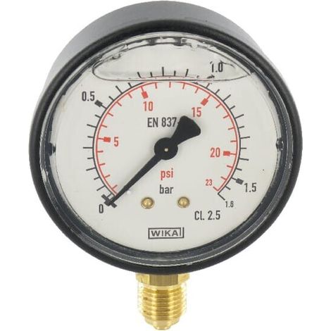 Manometro attacco inferiore diametro 63 0-1,6bar ¼" WIKA MA63016L04PLGF
