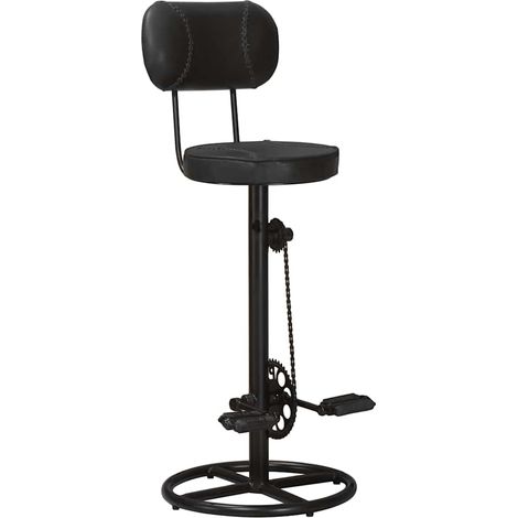 Maison Exclusive - Barhocker 2 Stk. Schwarz Echtes Ziegenleder (1/5)