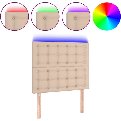 Maison Exclusive - Testiera a LED Cappuccino 100x5x118/128 cm in Similpelle