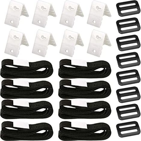 Fixation pour Bâche Solaire de Piscine,8 Pièces Kit de Sangles de Couverture Solaire,Enrouleur de Couverture Solaire,Sangles de Fixation,Pinces,Boucles,pour Piscine Universelle (1/4)