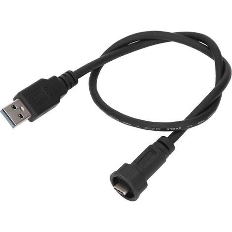 Wasserdichtes Anschlusskabel Typ C mit Schnallenstecker auf USB 3.0 Stecker, gerades Verlängerungskabel, 0,5 m Länge