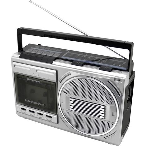 soundmaster Radiocassette FM, AM Cassette, USB, FM, AM, Onde corte, Bluetooth, AUX Nero, Argento