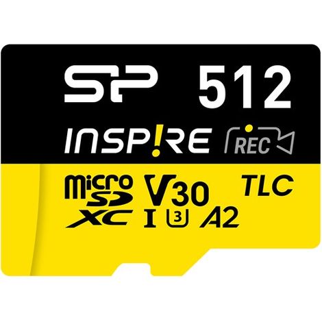 Silicon Power Inspire 512 Go microSDXC Mémoire flash classe C10, UHS-I U3, V30 (1/2)