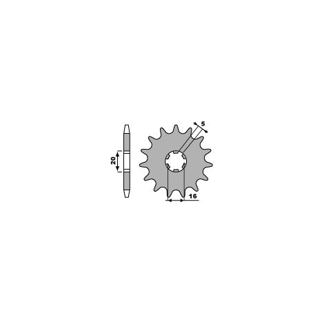 Pignone anteriore PBR 2033 11 Gas Gas 125 200 249 250 280 321 Txt Acciaio