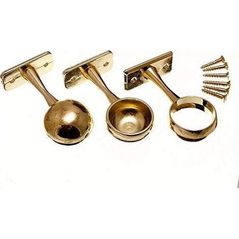 Lot de 10 barres de penderie, 2 supports d'extrémité, 1 support central 25 mm EB (1/2)